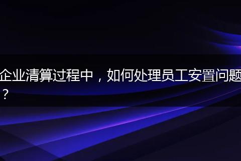 企業(yè)清算過程中，如何處理員工安置問題？