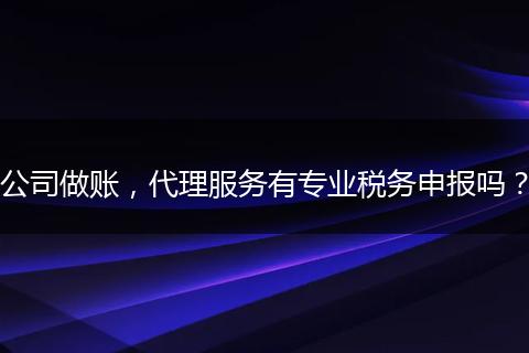 公司做賬，代理服務(wù)有專業(yè)稅務(wù)申報(bào)嗎？
