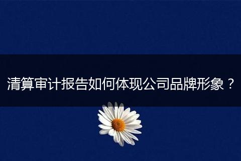 清算審計(jì)報(bào)告如何體現(xiàn)公司品牌形象？