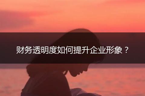 財務(wù)透明度如何提升企業(yè)形象？