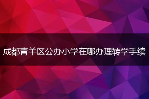 成都青羊區(qū)公辦小學在哪辦理轉(zhuǎn)學手續(xù)