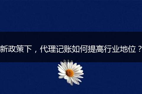 新政策下，代理記賬如何提高行業(yè)地位？
