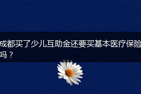 成都買了少兒互助金還要買基本醫(yī)療保險(xiǎn)嗎？