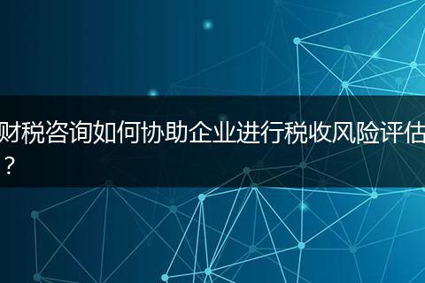財(cái)稅咨詢?nèi)绾螀f(xié)助企業(yè)進(jìn)行稅收風(fēng)險(xiǎn)評(píng)估？