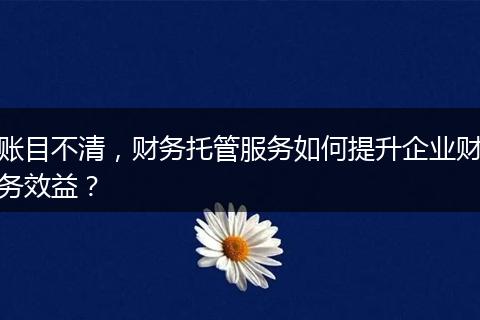 賬目不清，財務(wù)托管服務(wù)如何提升企業(yè)財務(wù)效益？