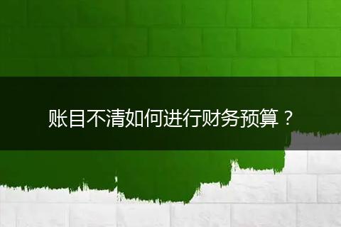 賬目不清如何進(jìn)行財(cái)務(wù)預(yù)算？