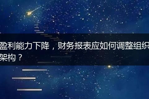 盈利能力下降，財(cái)務(wù)報(bào)表應(yīng)如何調(diào)整組織架構(gòu)？