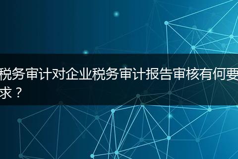 稅務(wù)審計(jì)對(duì)企業(yè)稅務(wù)審計(jì)報(bào)告審核有何要求？