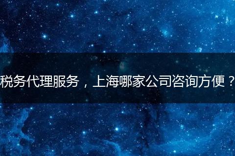 稅務(wù)代理服務(wù)，上海哪家公司咨詢方便？