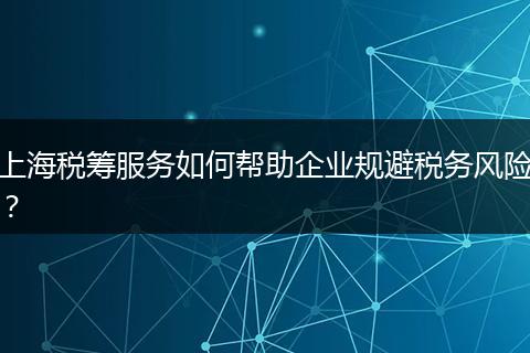 上海稅籌服務(wù)如何幫助企業(yè)規(guī)避稅務(wù)風(fēng)險(xiǎn)？