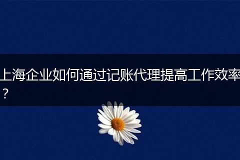 上海企業(yè)如何通過記賬代理提高工作效率？