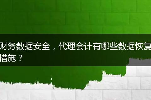 財(cái)務(wù)數(shù)據(jù)安全，代理會(huì)計(jì)有哪些數(shù)據(jù)恢復(fù)措施？