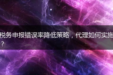 稅務(wù)申報(bào)錯(cuò)誤率降低策略，代理如何實(shí)施？