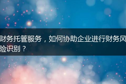 財(cái)務(wù)托管服務(wù)，如何協(xié)助企業(yè)進(jìn)行財(cái)務(wù)風(fēng)險(xiǎn)識(shí)別？