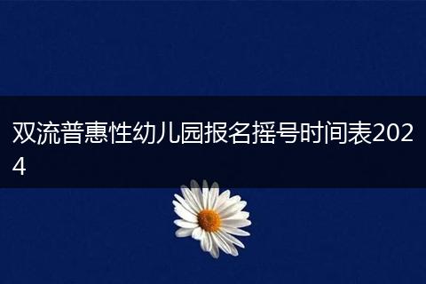 雙流普惠性幼兒園報名搖號時間表2024
