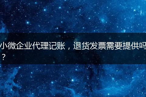 小微企業(yè)代理記賬，退貨發(fā)票需要提供嗎？