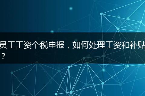 員工工資個稅申報，如何處理工資和補貼？