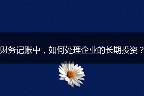 財(cái)務(wù)記賬中，如何處理企業(yè)的長(zhǎng)期投資？