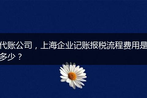 代賬公司，上海企業(yè)記賬報(bào)稅流程費(fèi)用是多少？