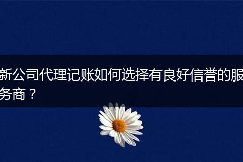 新公司代理記賬如何選擇有良好信譽(yù)的服務(wù)商？
