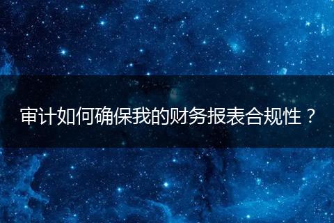 審計如何確保我的財務(wù)報表合規(guī)性？