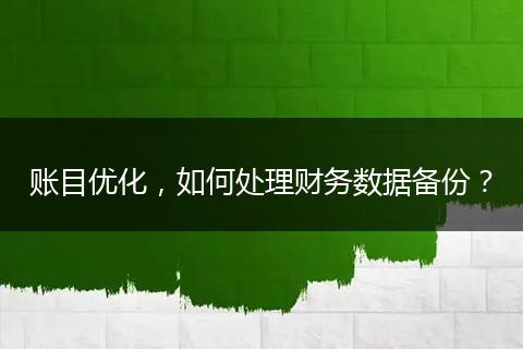 賬目優(yōu)化，如何處理財務(wù)數(shù)據(jù)備份？