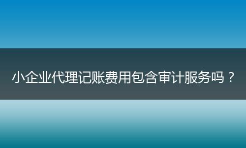 小企業(yè)代理記賬費(fèi)用包含審計(jì)服務(wù)嗎?