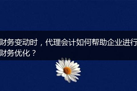 財(cái)務(wù)變動(dòng)時(shí)，代理會(huì)計(jì)如何幫助企業(yè)進(jìn)行財(cái)務(wù)優(yōu)化？