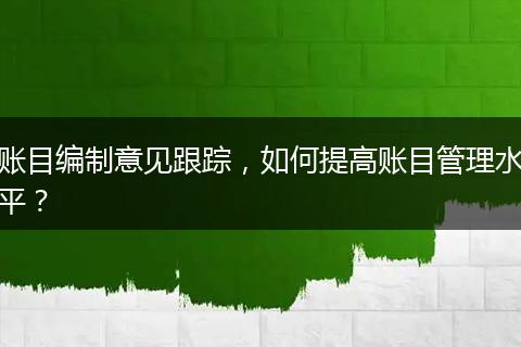 賬目編制意見(jiàn)跟蹤，如何提高賬目管理水平？