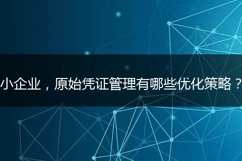 小企業(yè)，原始憑證管理有哪些優(yōu)化策略？