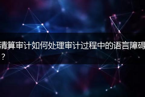 清算審計(jì)如何處理審計(jì)過(guò)程中的語(yǔ)言障礙？