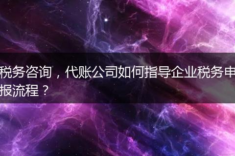 稅務(wù)咨詢，代賬公司如何指導(dǎo)企業(yè)稅務(wù)申報流程？