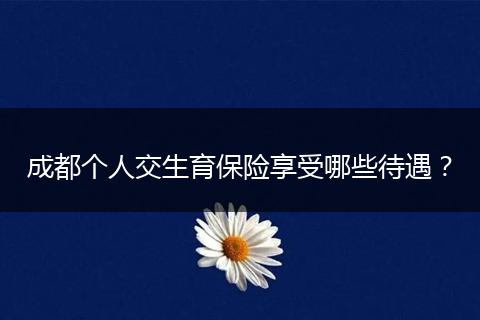 成都個人交生育保險享受哪些待遇？