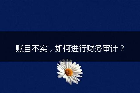 賬目不實，如何進行財務審計？