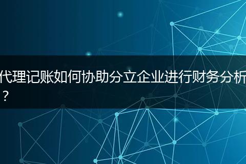 代理記賬如何協(xié)助分立企業(yè)進(jìn)行財務(wù)分析?