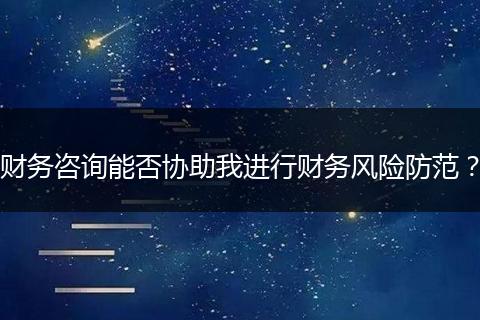 財務(wù)咨詢能否協(xié)助我進(jìn)行財務(wù)風(fēng)險防范？