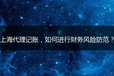 上海代理記賬，如何進行財務(wù)風(fēng)險防范？