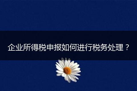 企業(yè)所得稅申報(bào)如何進(jìn)行稅務(wù)處理？