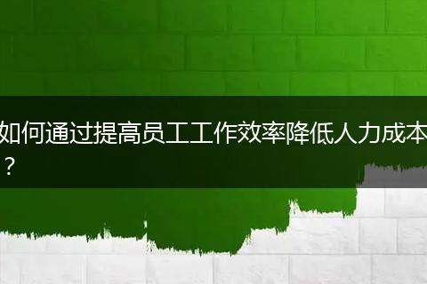 如何通過提高員工工作效率降低人力成本？
