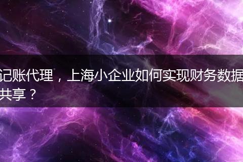記賬代理，上海小企業(yè)如何實(shí)現(xiàn)財(cái)務(wù)數(shù)據(jù)共享？