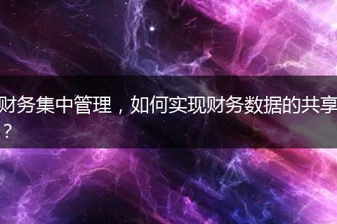 財(cái)務(wù)集中管理，如何實(shí)現(xiàn)財(cái)務(wù)數(shù)據(jù)的共享？