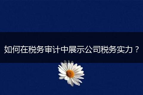 如何在稅務(wù)審計(jì)中展示公司稅務(wù)實(shí)力？