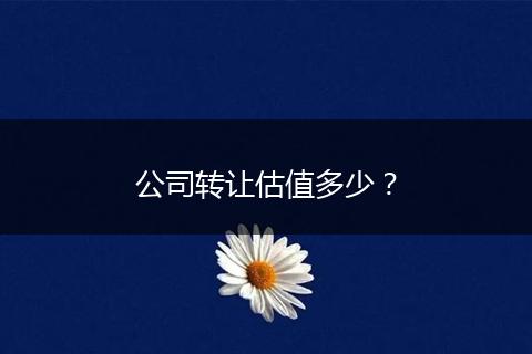 公司轉(zhuǎn)讓估值多少？