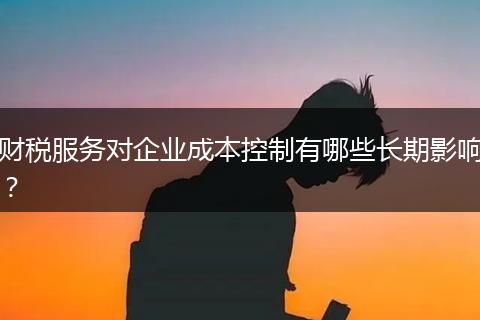財稅服務(wù)對企業(yè)成本控制有哪些長期影響？