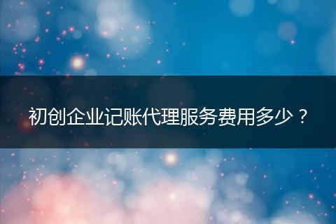 初創(chuàng)企業(yè)記賬代理服務(wù)費用多少？