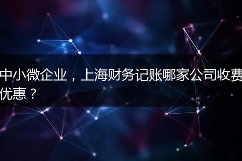 中小微企業(yè)，上海財(cái)務(wù)記賬哪家公司收費(fèi)優(yōu)惠？