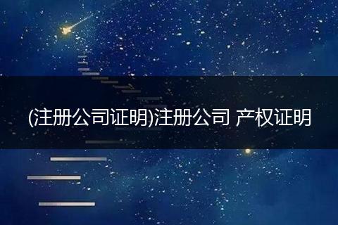 (注冊公司證明)注冊公司 產權證明