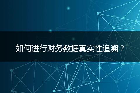 如何進行財務(wù)數(shù)據(jù)真實性追溯？