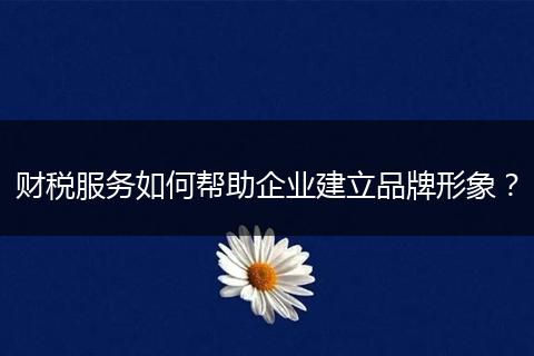 財稅服務(wù)如何幫助企業(yè)建立品牌形象？