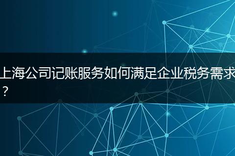 上海公司記賬服務如何滿足企業(yè)稅務需求?